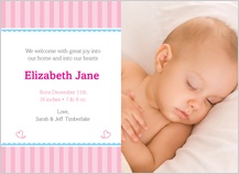 Birth Announcement with photo -  bundle of joy (baby girl)